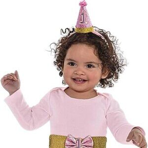 1 YEAR Birthday Celebration Outfit Pink and Yellow Tutu Kit - 12-18 Months 4 PCs